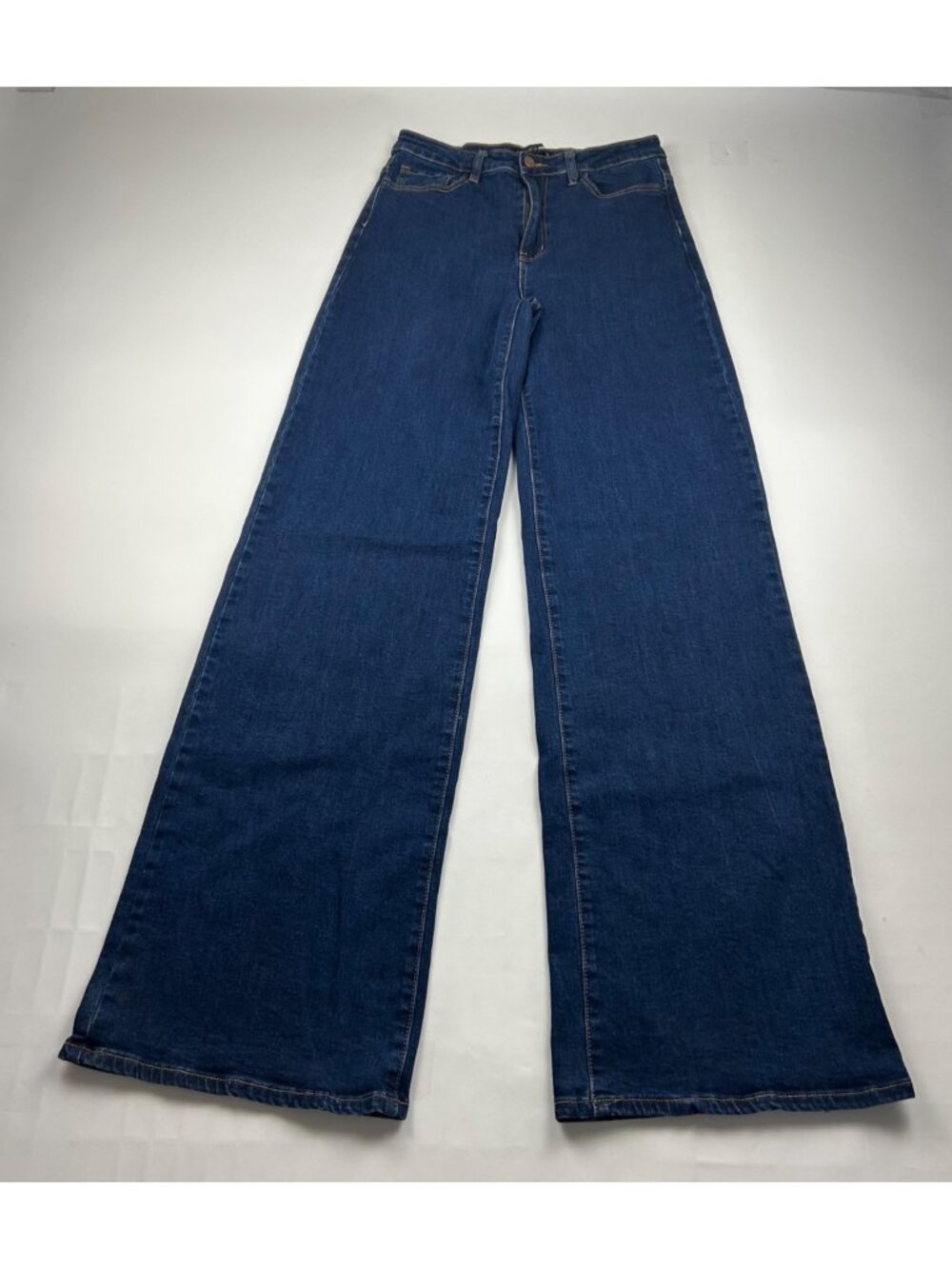 EXTRA LONG Fashion Nova Dark Wash Stretch Denim Wide Leg Jeans 9 / 29